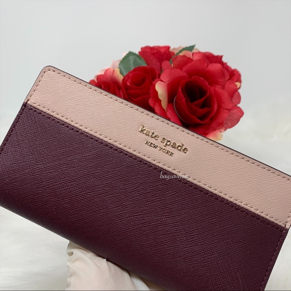 Kate spade NY large slim bifold wallet cherrywood - Picture 5 of 8